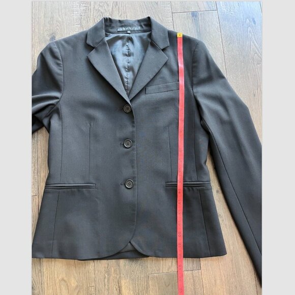 Theory Black Wool Blazer Size 4 Women's 3-Button Classic Tailored Workwear - Picture 7 of 7